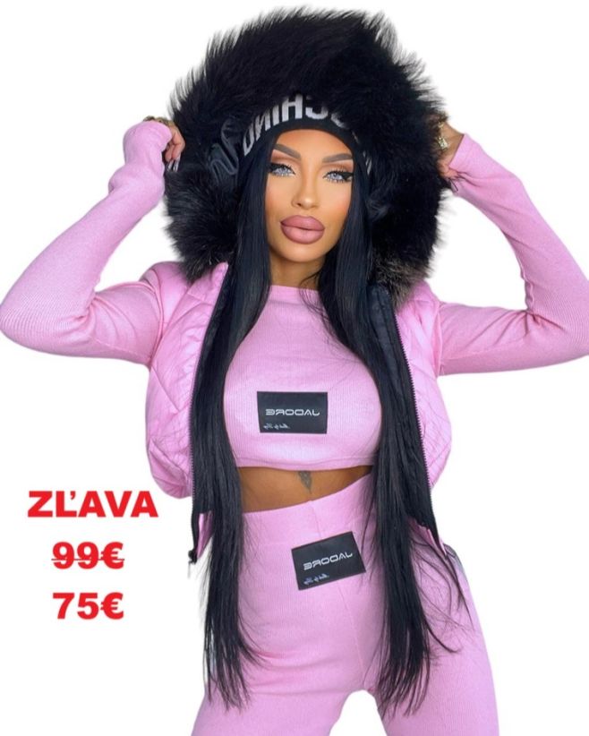 Ružová🩷 žltá💛 alebo čierna? 🖤Stačí si len vybrať😉 Štýlová elastická súprava s vestou🤩 v ZĽAVE za 75€👍 Ostali už len...