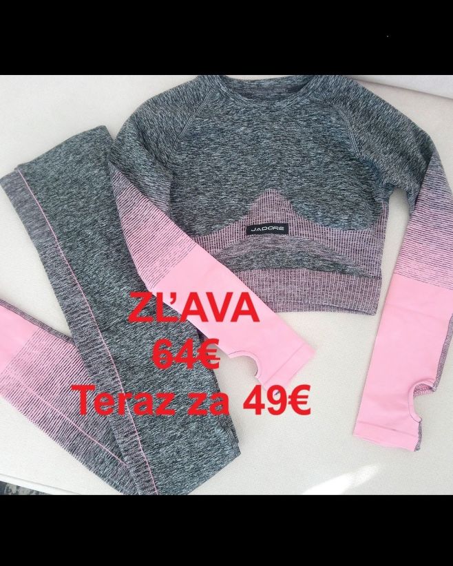 Super elastický a zoštíhľujúci komplet😘 v AKCII za 49€💋💋 V 2 farebných prevedeniach sivo - ružovej a sivo - žltej...