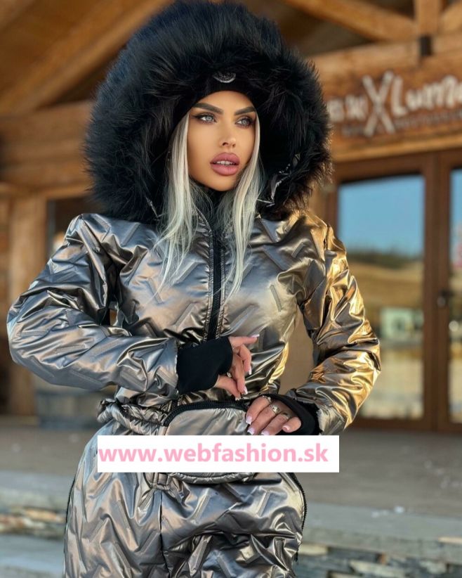 Cappuccino metalický overal✨✨ na lyžovanie s odopínateľnou kožušinou🥰 + ľadvinka💖 www.modanicol.sk www.webfashion.sk...